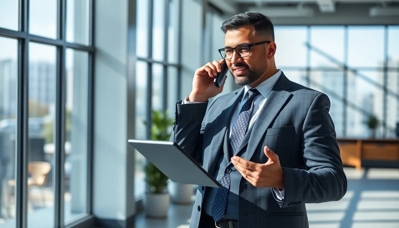 Headhunter engaged in a professional discussion, showcasing expertise in recruitment.