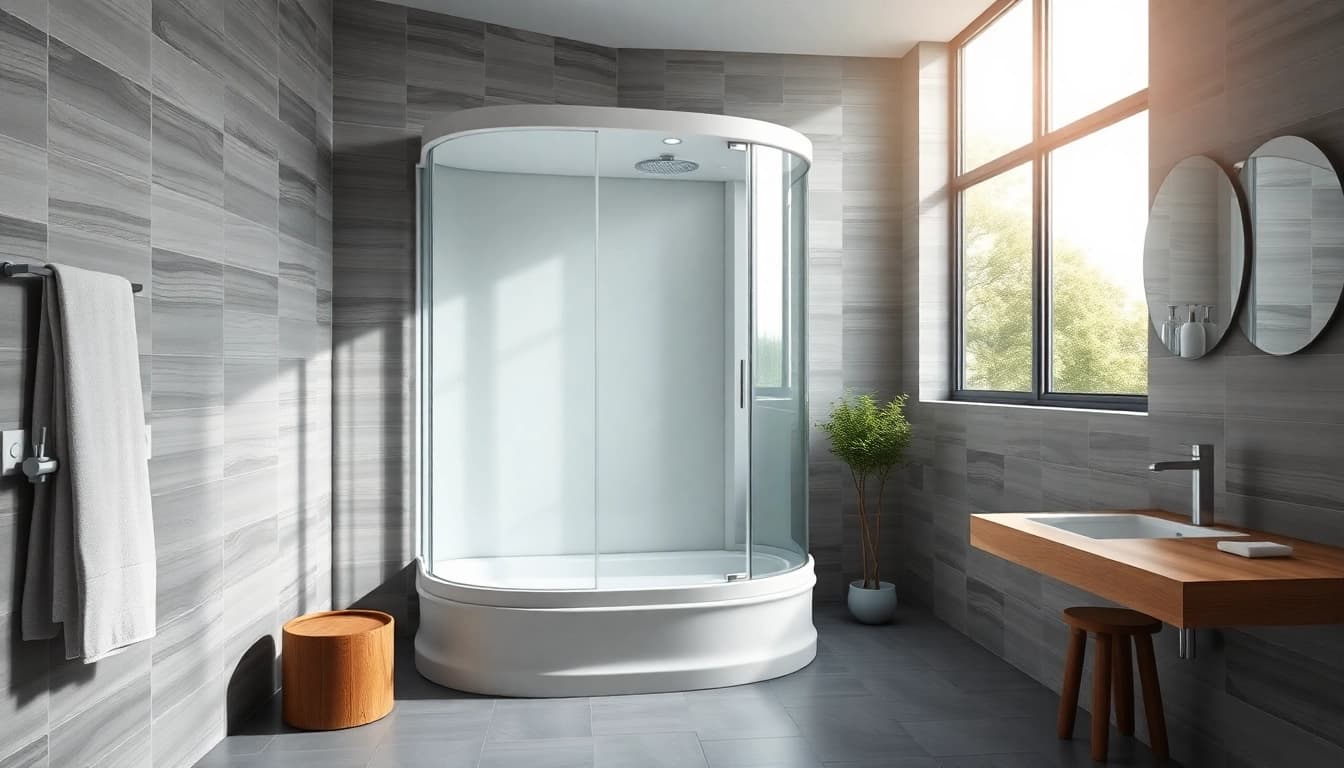 Genießen Sie die luxuriöse sonni Duschkabine 80x80 in einem modernen Badezimmer mit hellen Farben.
