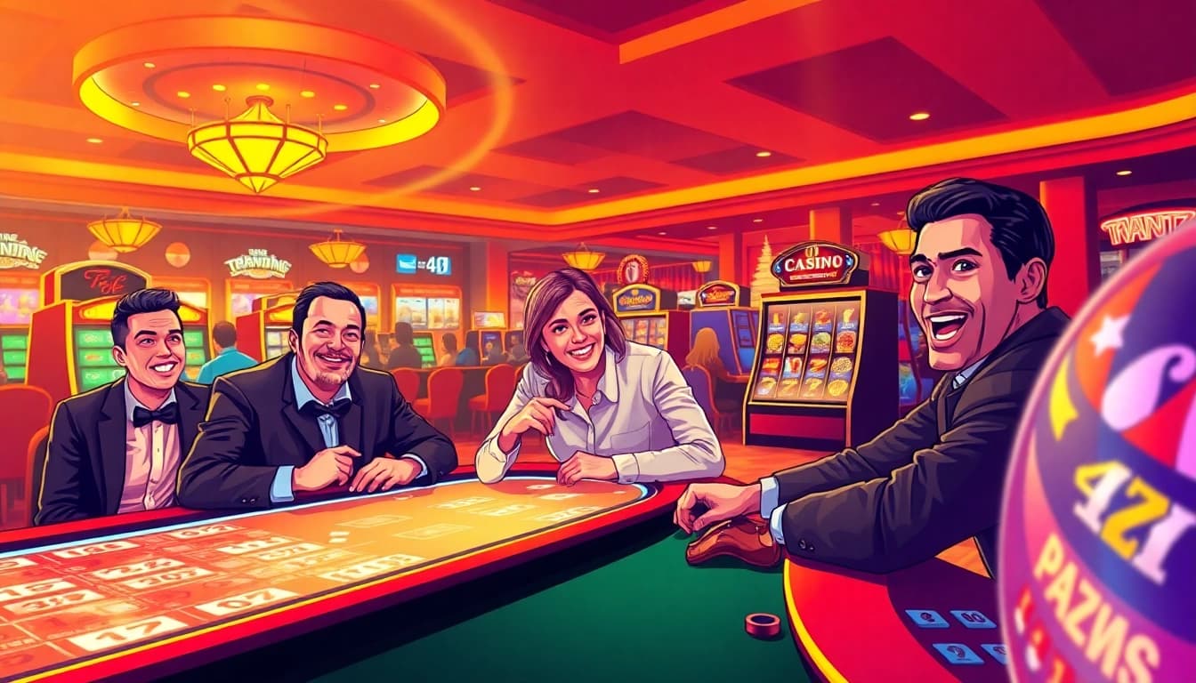 Exciting gameplay at an online casino schweiz with players enjoying slots and table games.