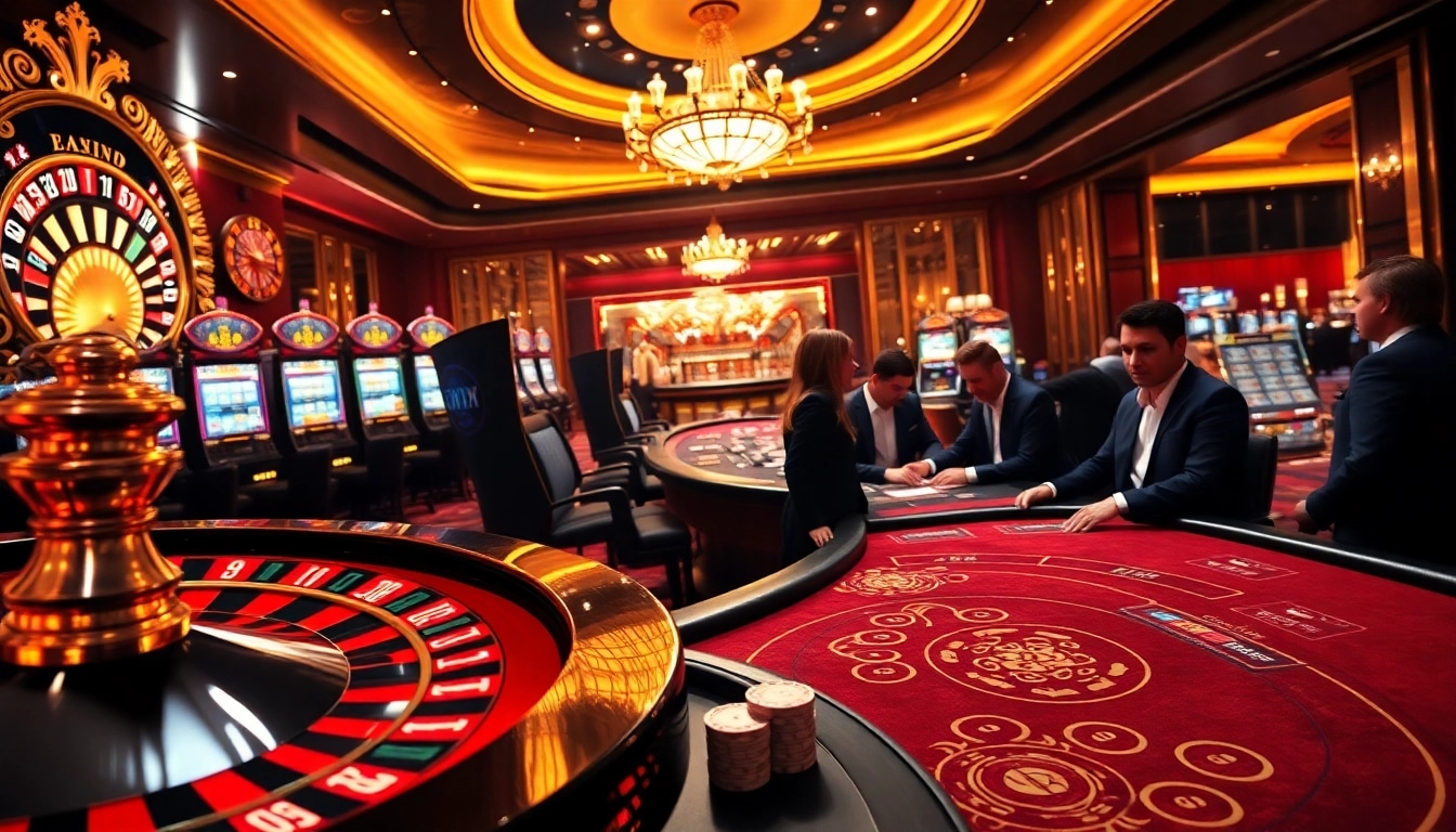Exciting gameplay at 69VN casino with poker chips and roulette wheel creating a vibrant atmosphere.