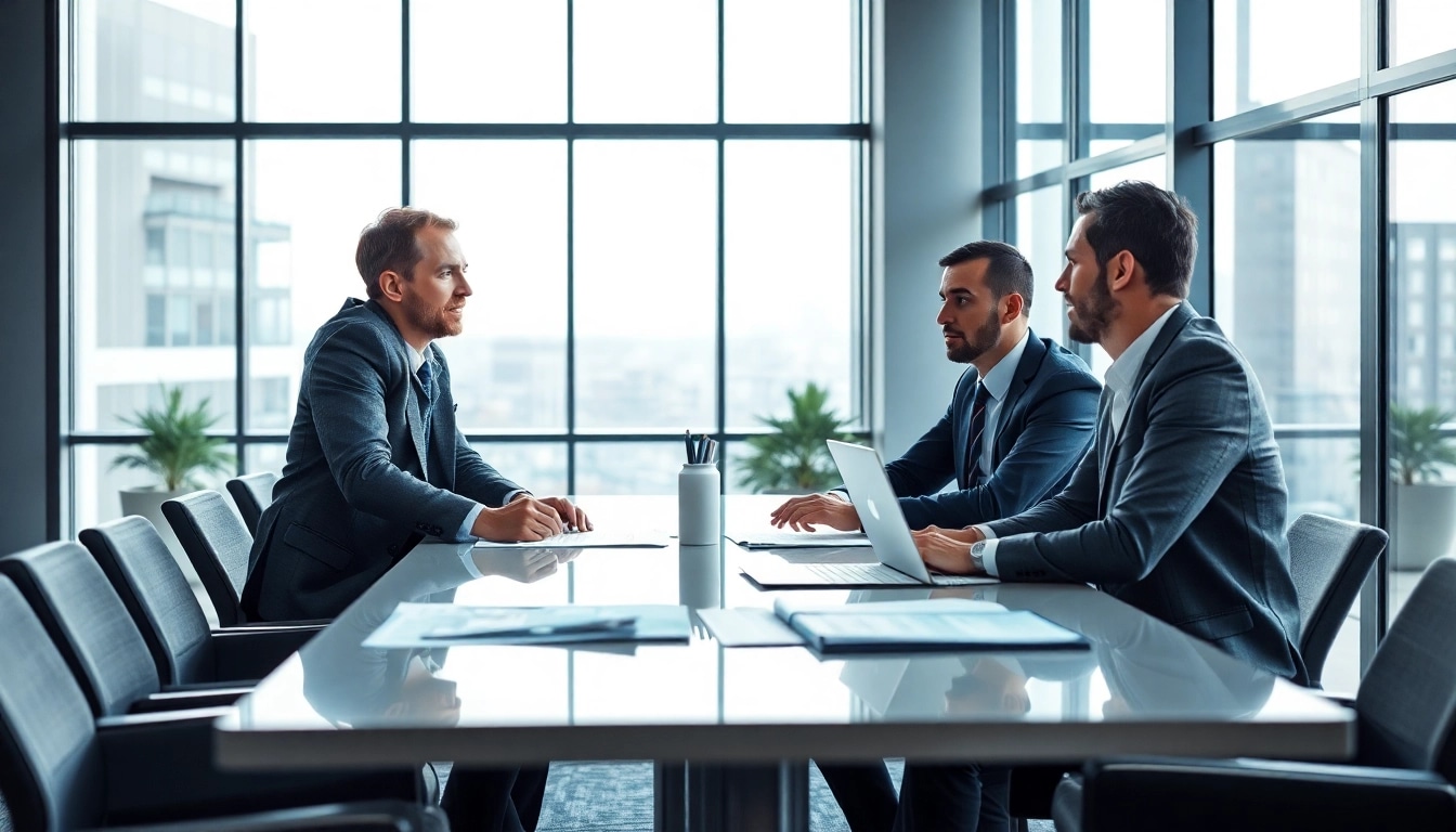 Headhunter Ingenieure beraten Ingenieure in einem modernen Büro mit einer professionellen Atmosphäre.