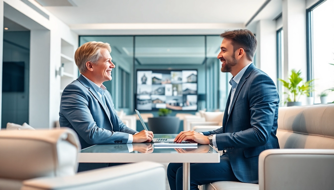Immobilienmakler Frankfurt Eschersheim berät professionell in modernem Büro.
