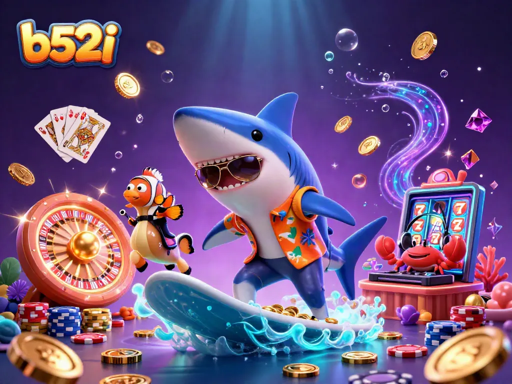 Experience b52i's thrilling casino adventure with lively characters and dynamic gaming elements.