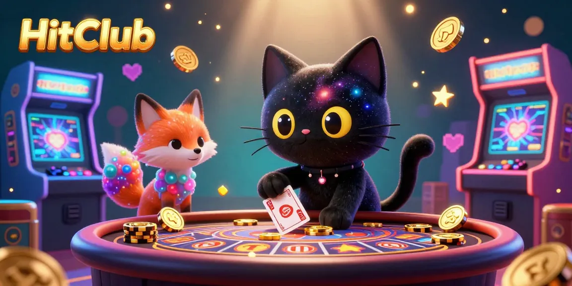 Experience winning at HitClub with vibrant 3D casino characters and colorful games merging excitement and charm.