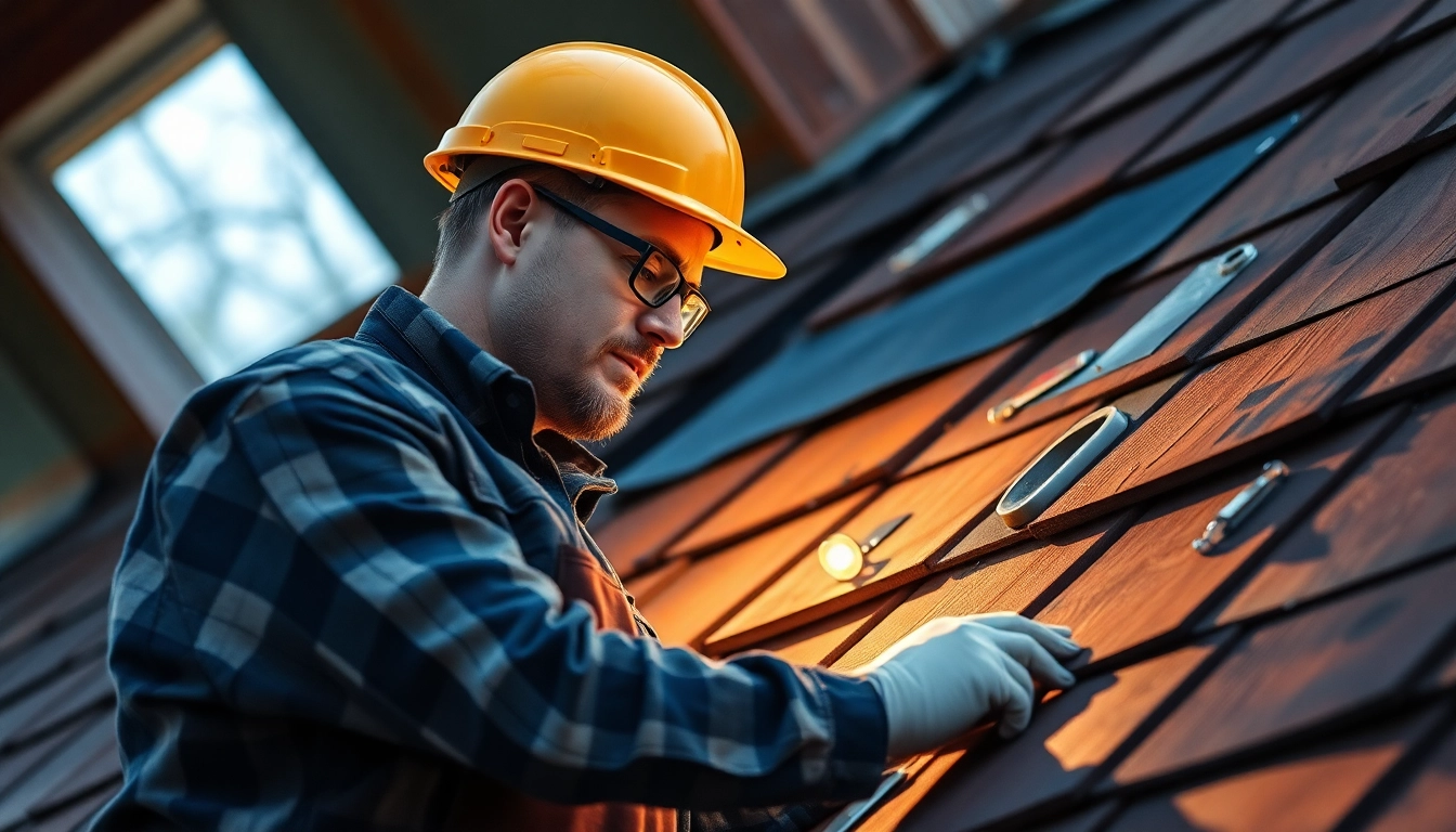Dachdecker in Münster repariert das Dach mit traditionellem Handwerk und Einsatz von hochwertigem Material.