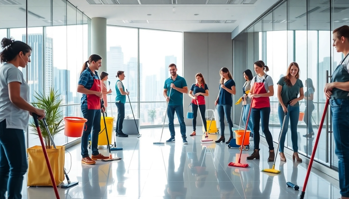 Effektive Gebäudereinigung Ulm von einem engagierten Team in modernem Arbeitsplatz.