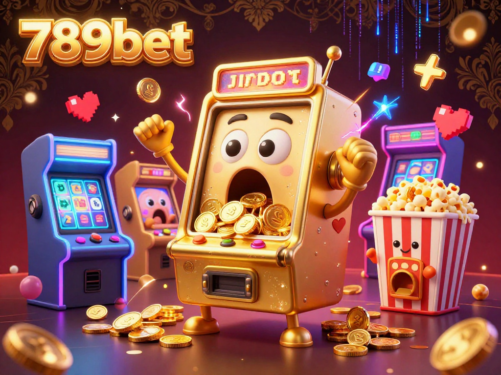 Watch the 789bet slot machine celebrating a jackpot win with coins and cheering baby slots.