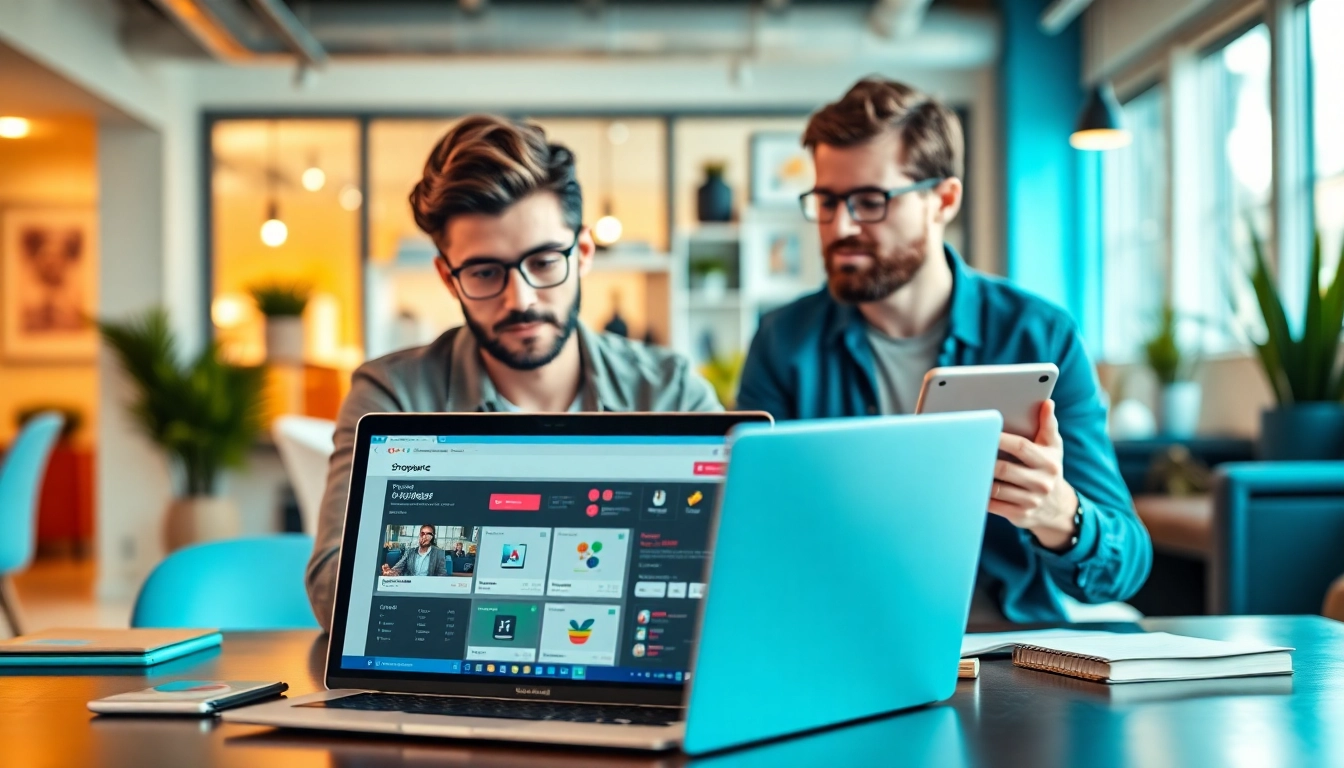 Shopware Freelancer discusses project strategies in a modern office setting.