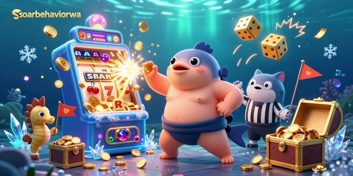 Join soarbehaviorwa in the underwater casino where fugu faces thrilling slot machine wins!