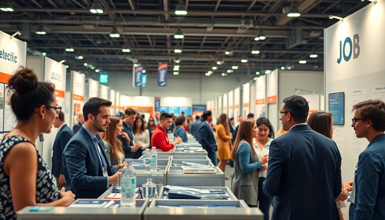 Stellenangebote: Engaging job fair with diverse professionals exploring career opportunities.