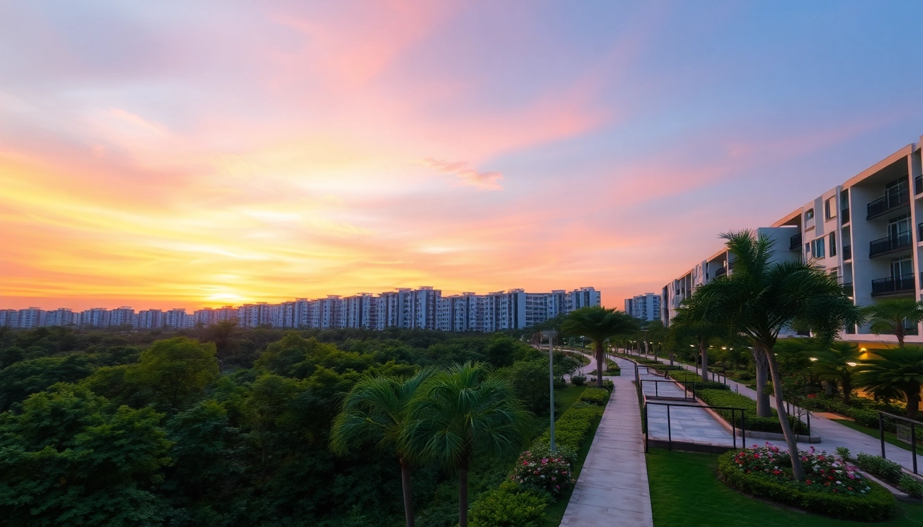 Explore the tranquil landscape of Tampines EC, featuring lush greenery and modern architecture.