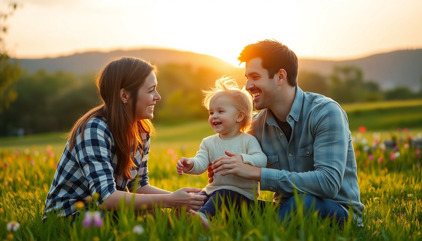 Kindererziehung durch gemeinsamen Spielspaß im Park mit Elternteil und Kind bei Sonnenuntergang.