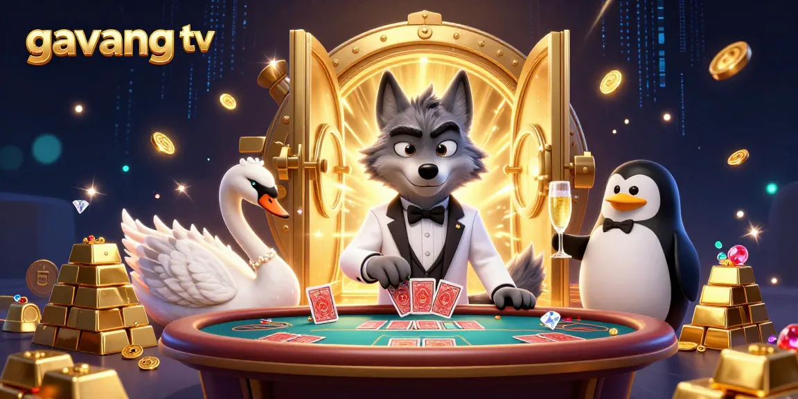 Experience the thrill of gambling with Gavang TV's immersive baccarat scene featuring rich imagery.