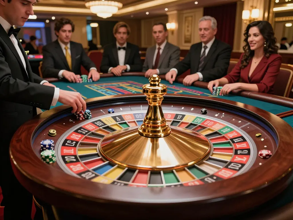Experience nohu-level excitement at a roulette table, with players engaged in strategic bets.