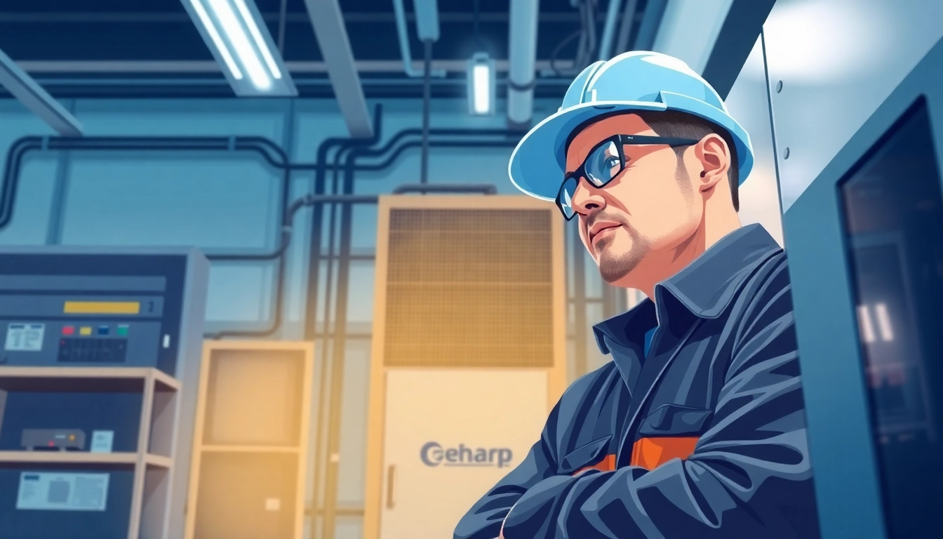 Technician performing a DGUV V3 Prüfung on electrical equipment to ensure workplace safety.