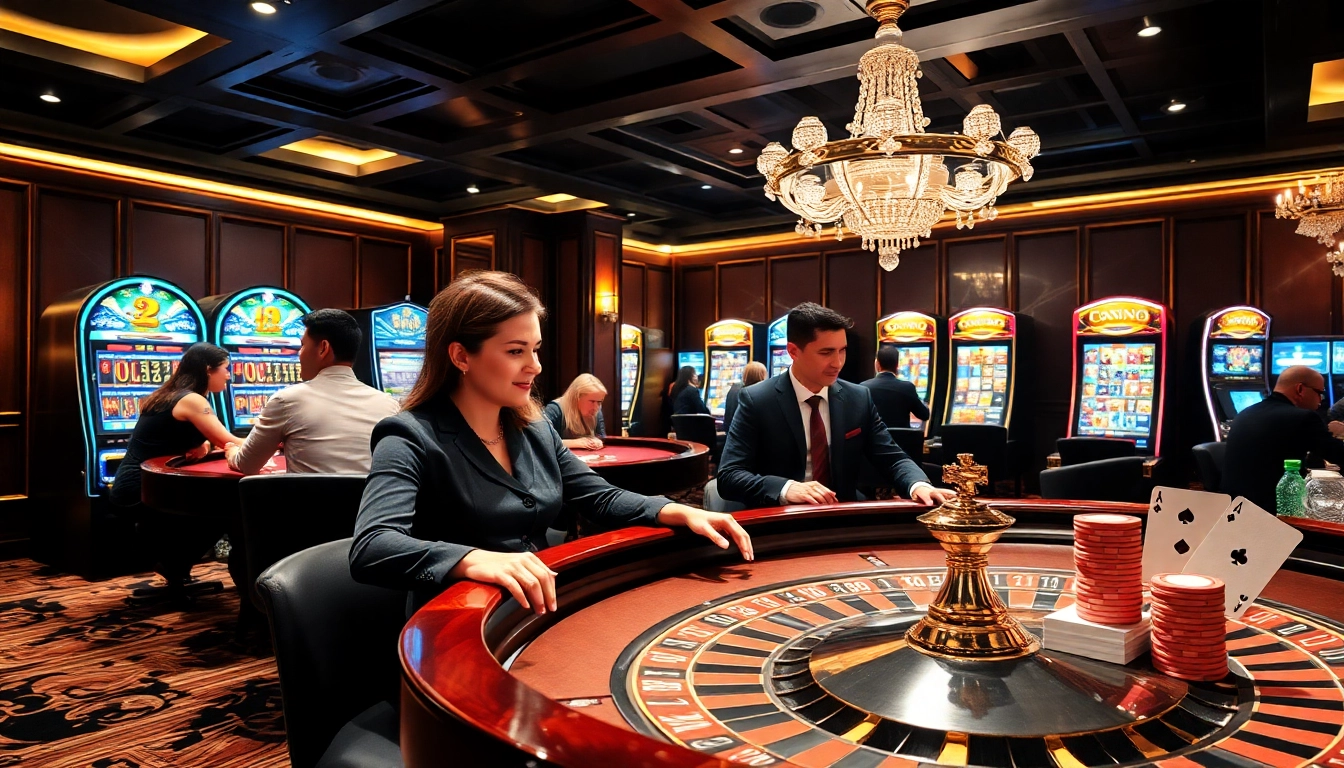 Erleben Sie das aufregende Glücksspiel im Casino Online Schweiz mit dynamischen Spielern und stylischem Casino-Interieur.