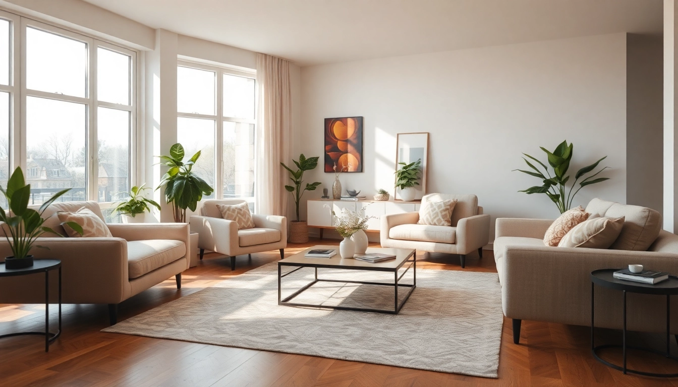 Gestalte dein Zuhause mit kreativer Raumgestaltung: modernes Wohnzimmer mit Tageslicht, Natur und Eleganz.