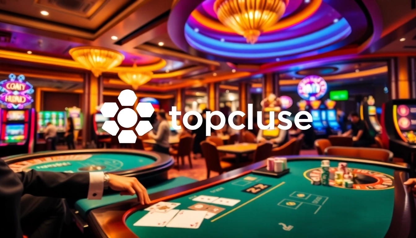 Experience exhilarating gaming action at https://topclub.site/ with vibrant tables and slot machines.