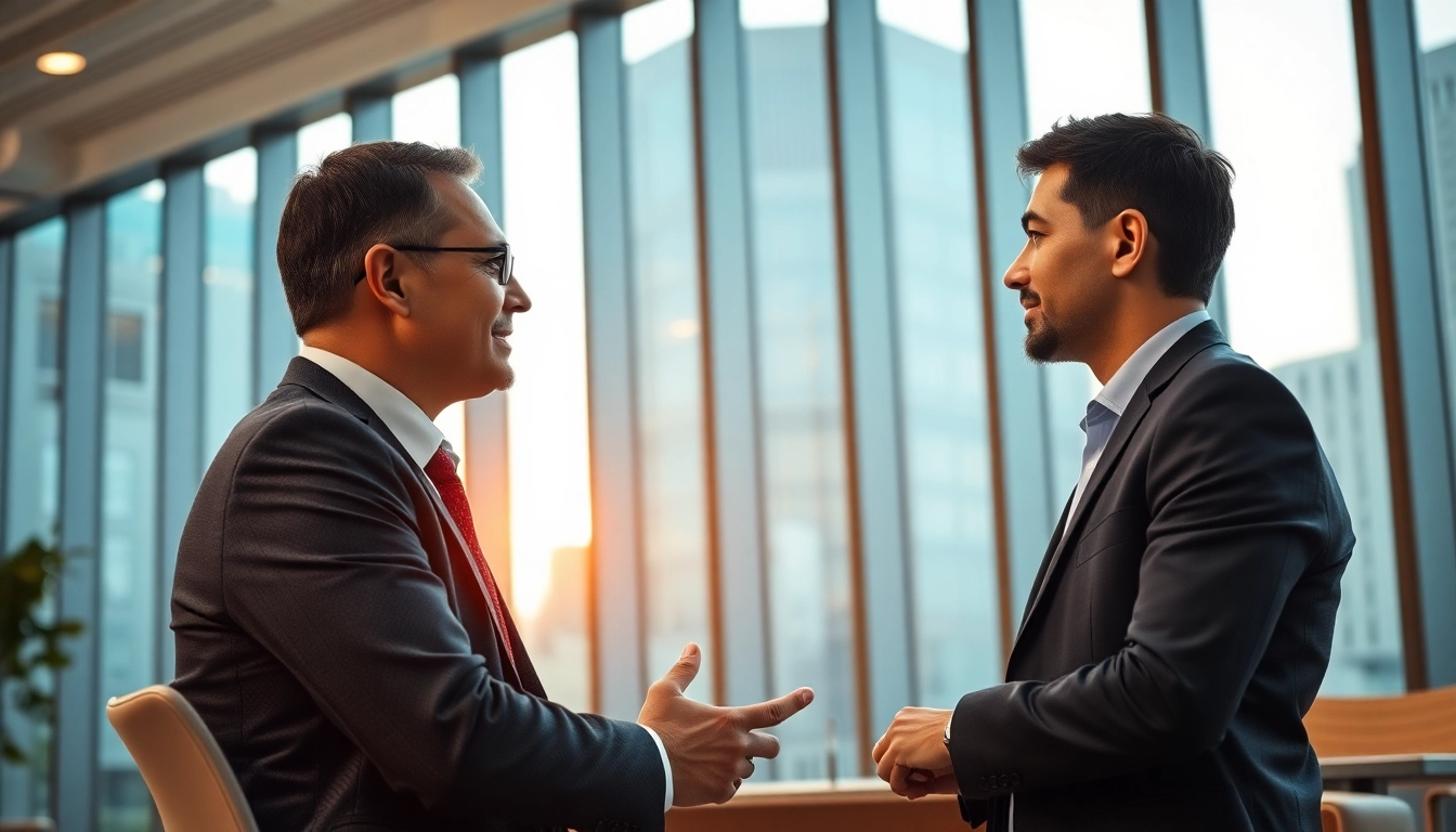 Headhunter Schweiz berät einen Kandidaten in einem modernen Büro.